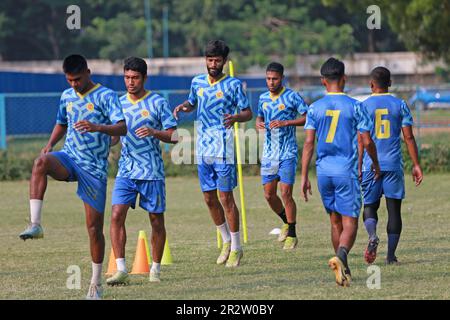 Abahani Ltd. footballers attend parctice session at club ground at ...