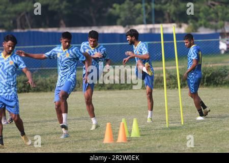 Abahani Ltd. footballers attend parctice session at club ground  at Dhannmondi in Dhaka, Bangladesh.Abahani Limited Dhaka, also referred as Dhaka Abah Stock Photo