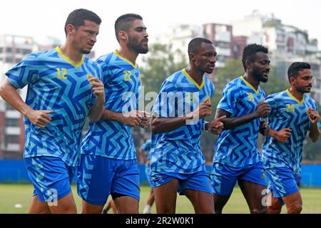 Abahani Ltd. footballers attend parctice session at club ground  at Dhannmondi in Dhaka, Bangladesh.Abahani Limited Dhaka, also referred as Dhaka Abah Stock Photo