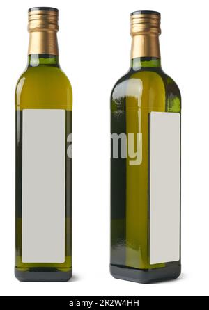 Olive oil bottle with blank label isolated on white background Stock ...