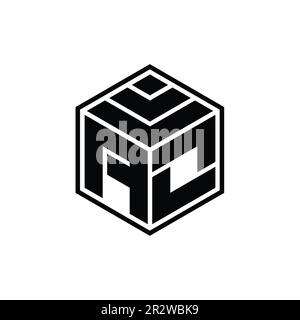 AO Logo monogram letter with hexagon horn shape design template Stock ...