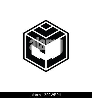 CJ Logo monogram letter with hexagon horn shape design template Stock ...
