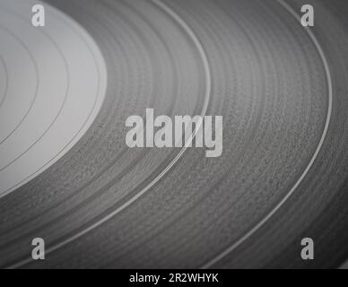 Close up of vinyl record in monochrome Stock Photo