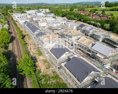 Hereford UK - modular housing construction site of 120 affordable rent and shared ownership homes by Stonewater on a brownfield development site Stock Photo