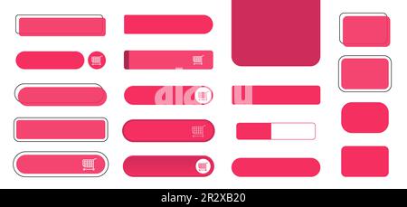 The Shop Now is a set of simple modern buttons. Push button for an application, advertisement, store or website. Various icons for your product. Stock Vector