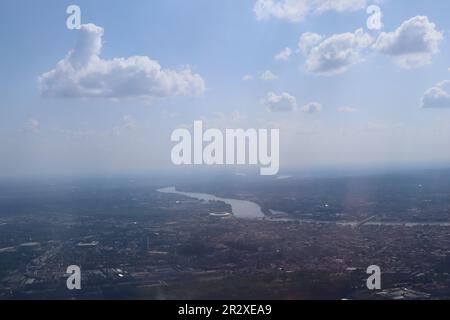 Budapest, Hungary. May 21th 2023 Budapest, Hungary - The weather over Budapest, Hungary is thanks to the view from wizzair. credit Ilona Barna, BIPHOTONEWS, Alamy Live News Stock Photo