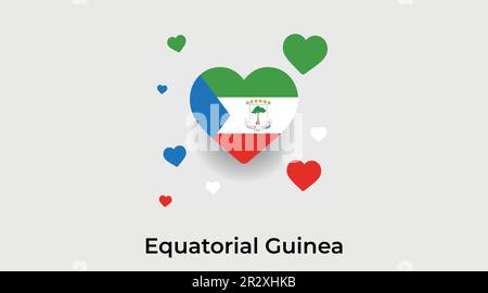 Equatorial Guinea country heart. Love Equatorial Guinea national flag vector illustration Stock Vector