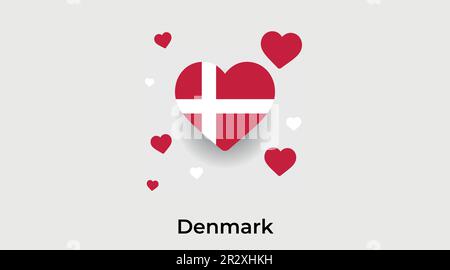 Denmark country heart. Love Denmark national flag vector illustration Stock Vector