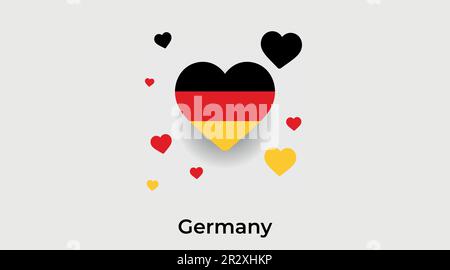 Germany country heart. Love Germany national flag vector illustration Stock Vector