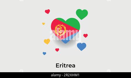 Eritrea country heart. Love Eritrea national flag vector illustration Stock Vector