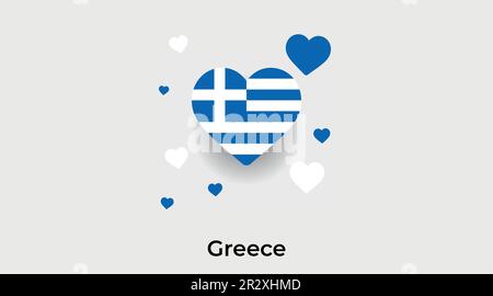 Greece country heart. Love Greece national flag vector illustration Stock Vector