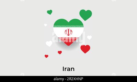 Iran country heart. Love Iran national flag vector illustration Stock Vector