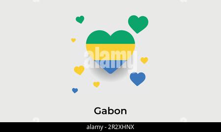 Gabon country heart. Love Gabon national flag vector illustration Stock Vector