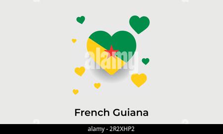 French Guiana country heart. Love French Guiana national flag vector illustration Stock Vector