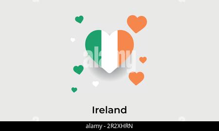 Ireland country heart. Love Ireland national flag vector illustration Stock Vector