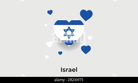 Israel country heart. Love Israel national flag vector illustration Stock Vector