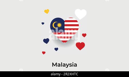 Malaysia country heart. Love Malaysia national flag vector illustration Stock Vector