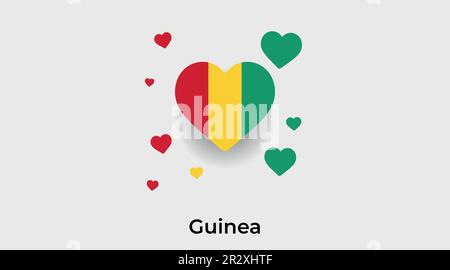 Guinea country heart. Love Guinea national flag vector illustration Stock Vector