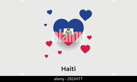 Haiti country heart. Love Haiti national flag vector illustration Stock Vector