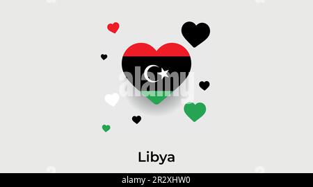 Libya country heart. Love Libya national flag vector illustration Stock Vector