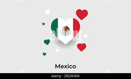 Mexico country heart. Love Mexico national flag vector illustration Stock Vector