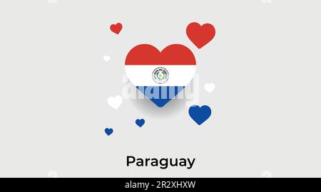 Paraguay country heart. Love Paraguay national flag vector illustration Stock Vector