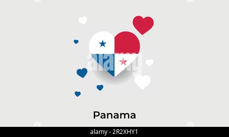 Panama country heart. Love Panama national flag vector illustration Stock Vector