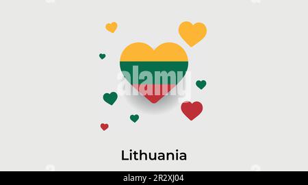 Lithuania country heart. Love Lithuania national flag vector illustration Stock Vector