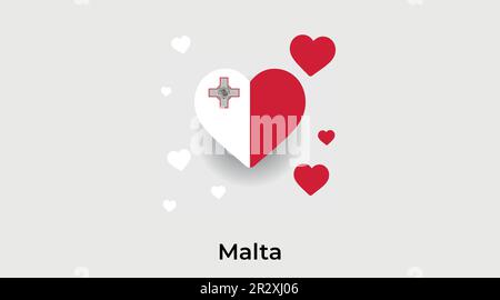 Malta country heart. Love Malta national flag vector illustration Stock Vector