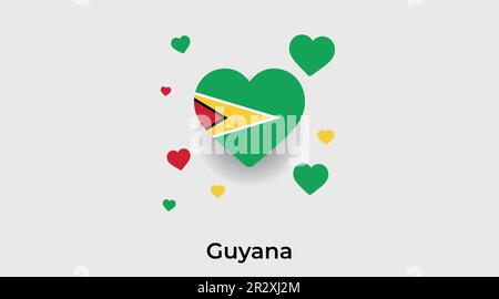 Guyana country heart. Love Guyana national flag vector illustration Stock Vector