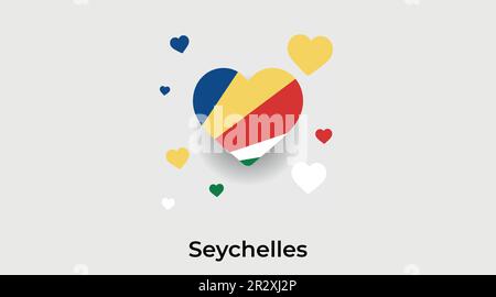 Seychelles country heart. Love Seychelles national flag vector illustration Stock Vector