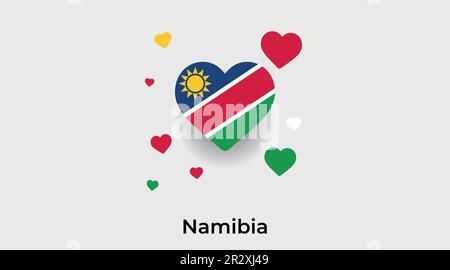 Namibia country heart. Love Namibia national flag vector illustration Stock Vector