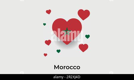 Morocco country heart. Love Morocco national flag vector illustration Stock Vector
