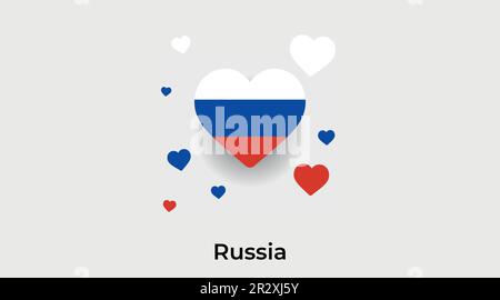 Russia country heart. Love Russia national flag vector illustration Stock Vector