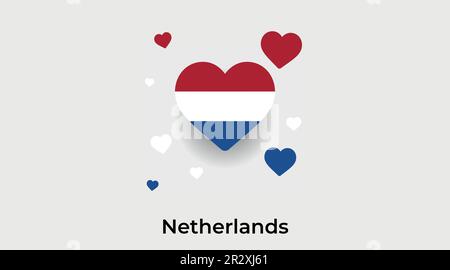 Netherlands country heart. Love Netherlands national flag vector illustration Stock Vector