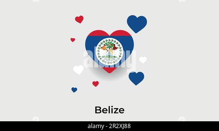 Belize country heart. Love Belize national flag vector illustration Stock Vector