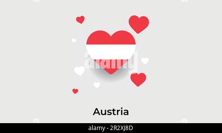 Austria country heart. Love Austria national flag vector illustration Stock Vector