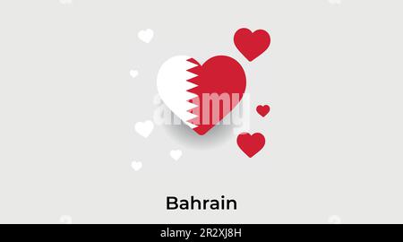 Bahrain country heart. Love Bahrain national flag vector illustration Stock Vector