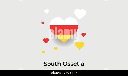 South Ossetia country heart. Love South Ossetia national flag vector illustration Stock Vector