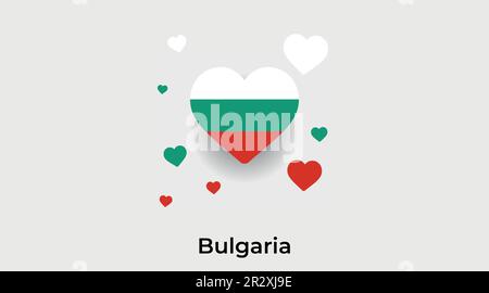 Bulgaria country heart. Love Bulgaria national flag vector illustration Stock Vector