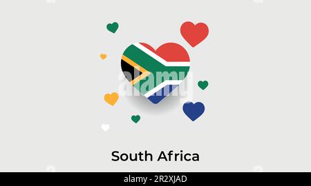 South Africa country heart. Love South Africa national flag vector illustration Stock Vector