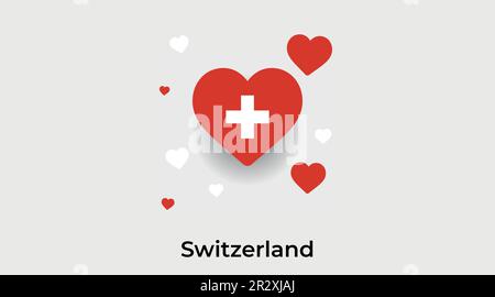 Switzerland country heart. Love Switzerland national flag vector illustration Stock Vector