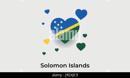 Solomon Islands country heart. Love Solomon Islands national flag vector illustration Stock Vector