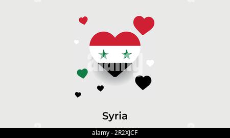 Syria country heart. Love Syria national flag vector illustration Stock Vector