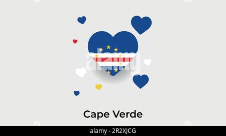 Cape Verde country heart. Love Cape Verde national flag vector illustration Stock Vector