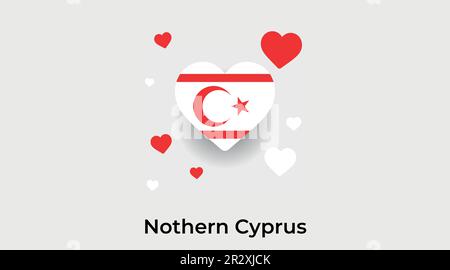 Nothern Cyprus country heart. Love Nothern Cyprus national flag vector illustration Stock Vector