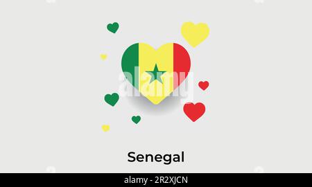 Senegal country heart. Love Senegal national flag vector illustration Stock Vector