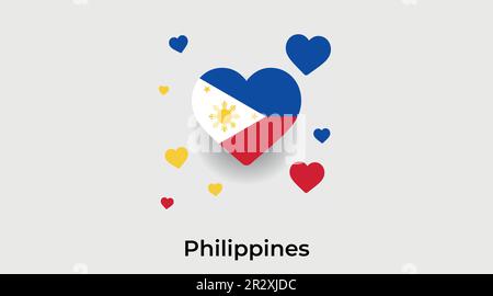 Philippines country heart. Love Philippines national flag vector illustration Stock Vector