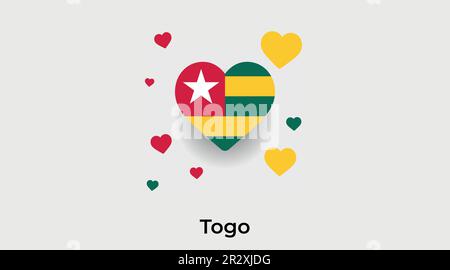 Togo country heart. Love Togo national flag vector illustration Stock Vector