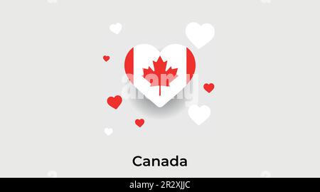 Canada country heart. Love Canada national flag vector illustration Stock Vector